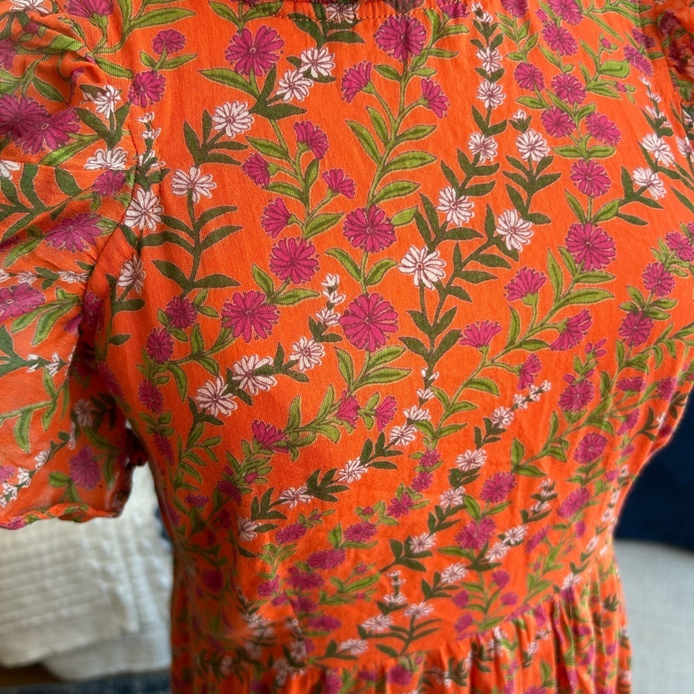 Banjanan Floral Orange Dress - Picture 2 of 4